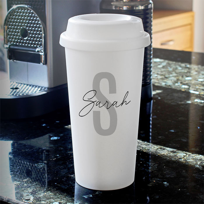 Personalised Initial & Name Insulated Travel Mug