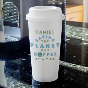 Personalised Saving the Planet Insulated Travel Mug