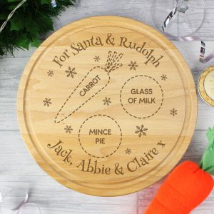 Personalised Wooden Mince Pie Santa Treat Board