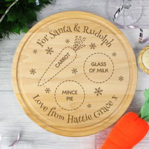 Personalised Wooden Mince Pie Santa Treat Board