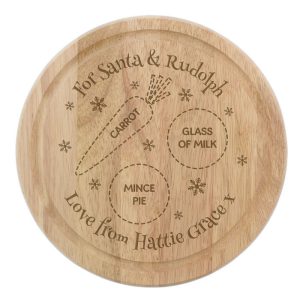 Personalised Wooden Mince Pie Santa Treat Board