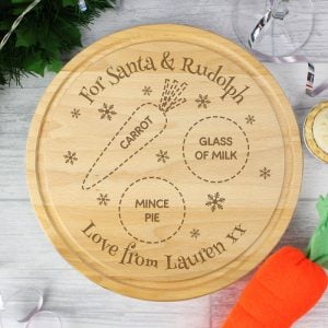Personalised Wooden Mince Pie Santa Treat Board
