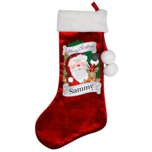 Kid's Personalised Christmas Santa Red Stocking