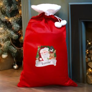 Children's Personalised Red Christmas Santa Sack