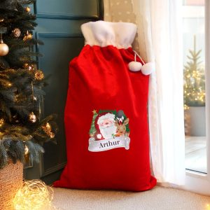 Children's Personalised Red Christmas Santa Sack