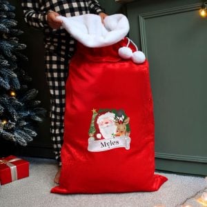 Children's Personalised Red Christmas Santa Sack
