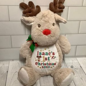 Personalised Christmas Reindeer Soft Toy