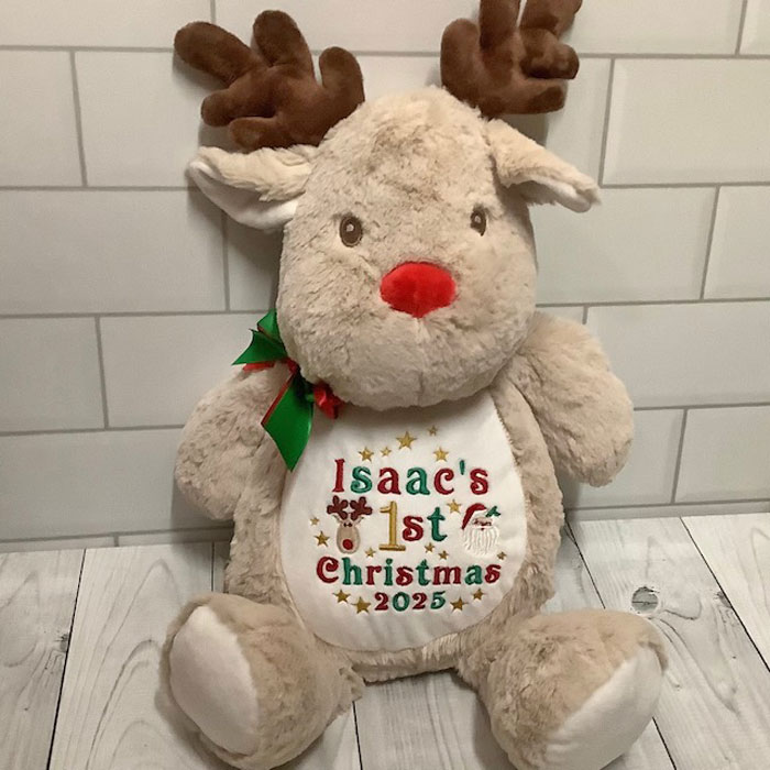 Personalised Christmas Reindeer Soft Toy