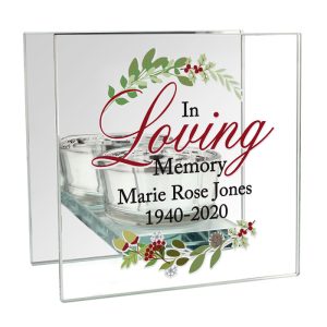 Personalised In Loving Memory Christmas Tea Light Holder