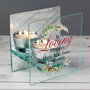 Personalised In Loving Memory Christmas Tea Light Holder