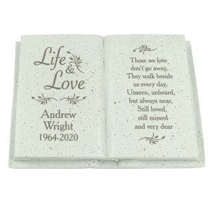 Personalised Life & Love Memorial Book Ornament