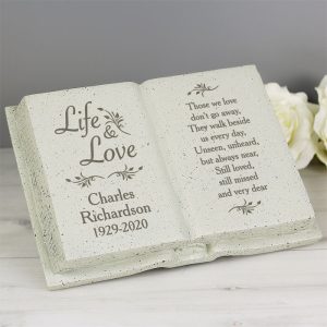 Personalised Life & Love Memorial Book Ornament