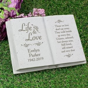 Personalised Life & Love Memorial Book Ornament
