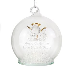 Personalised Christmas Message LED Angel Tree Bauble