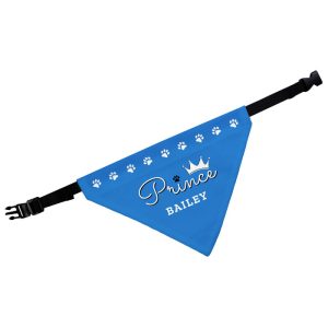 Personalised Prince Dog Blue Bandana