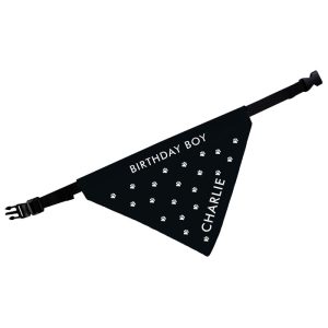Personalised Black Paw Print Dog Bandana