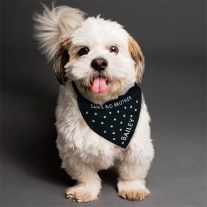 Personalised Black Paw Print Dog Bandana