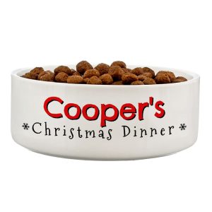 Personalised Christmas Dinner 14cm Medium Pet Bowl