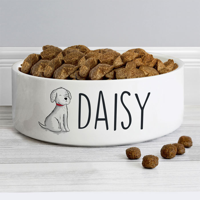 Personalised Scribble Dog 14cm Medium Pet Food Bowl