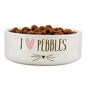 Personalised Cat 14cm Medium White Pet Bowl