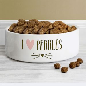 Personalised Cat 14cm Medium White Pet Bowl