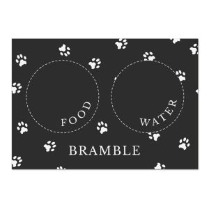 Personalised Laminated Black Pet Placemat Dog/Cat