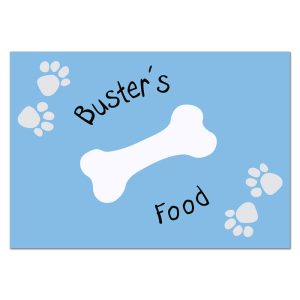 Personalised Blue Paw Print Dog Placemat