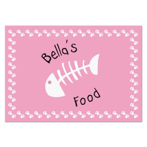 Personalised Pink Fish Bone Cat Placemat