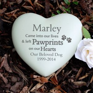 Personalised Pet Pawprints Heart Memorial Ornament