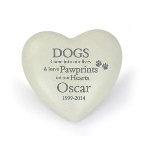 Personalised Dog Pawprints Heart Memorial Resin Ornament