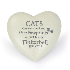 Personalised Cat Pawprints Heart Memorial Ornament