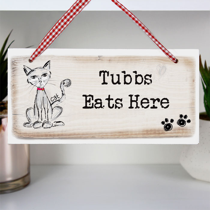 Personalised Cat Wooden Sign