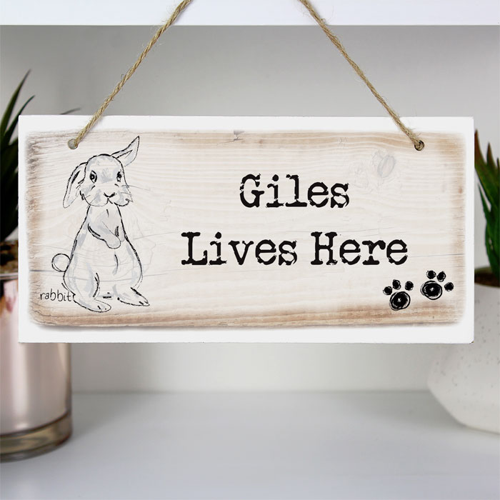 Personalised Rabbit Wooden Sign