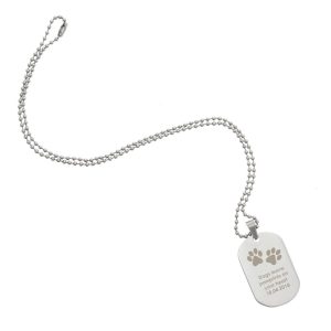 Personalised Pawprints Dog Tag Memorial Necklace