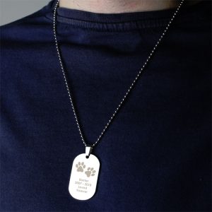 Personalised Pawprints Dog Tag Memorial Necklace