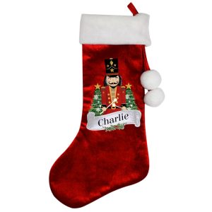 Children's Personalised Nutcracker Red Christmas Stocking