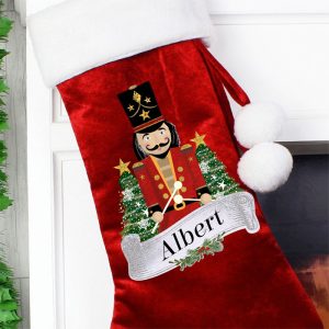 Children's Personalised Nutcracker Red Christmas Stocking