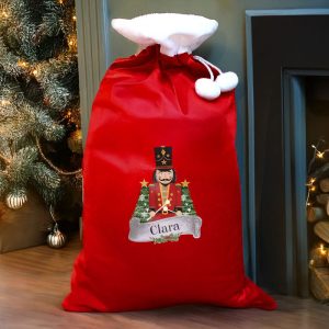 Children's Personalised Nutcracker Red Christmas Sack