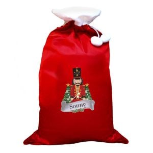 Children's Personalised Nutcracker Red Christmas Sack