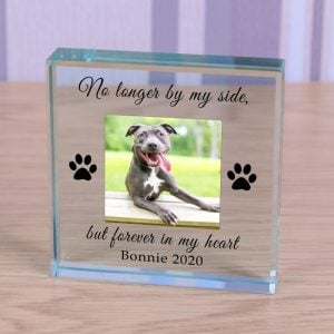 Personalised Pet Memorial Glass Block Forever in my Heart