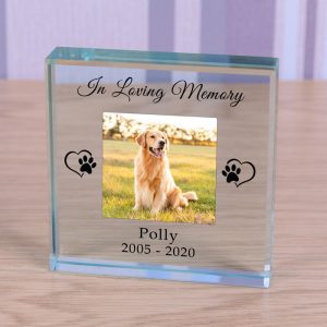Personalised Glass Pet Memorial In Loving Memory Photo Block