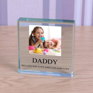 Large Personalised Glass Photo Keepsake Token - Any Message