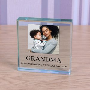 Large Personalised Glass Photo Keepsake Token - Any Message