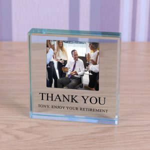 Large Personalised Glass Photo Keepsake Token - Any Message