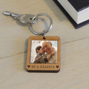Personalised Wooden Photo Keyring Me &...
