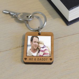 Personalised Wooden Photo Keyring Me &...