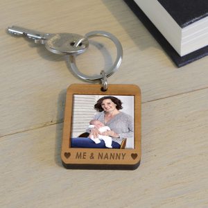 Personalised Wooden Photo Keyring Me &...