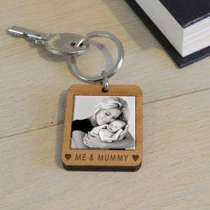 Personalised Wooden Photo Keyring Me &...