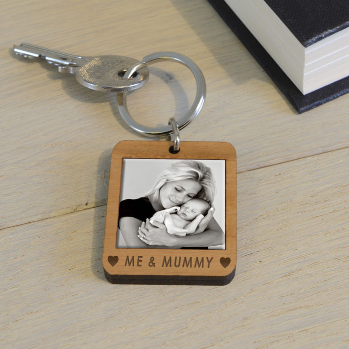 Personalised Wooden Photo Keyring Me &...
