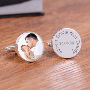 When Baby Met Daddy Personalised Photo Cufflinks